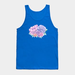 Purple Watercolor Floral Tank Top